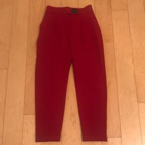 Red High Waisted Zara Dress Pants